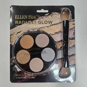 Ellen Tracy Radiant Glow Brush Highlighter‎ Duo Ended Mix Match 5 Perfect Colors